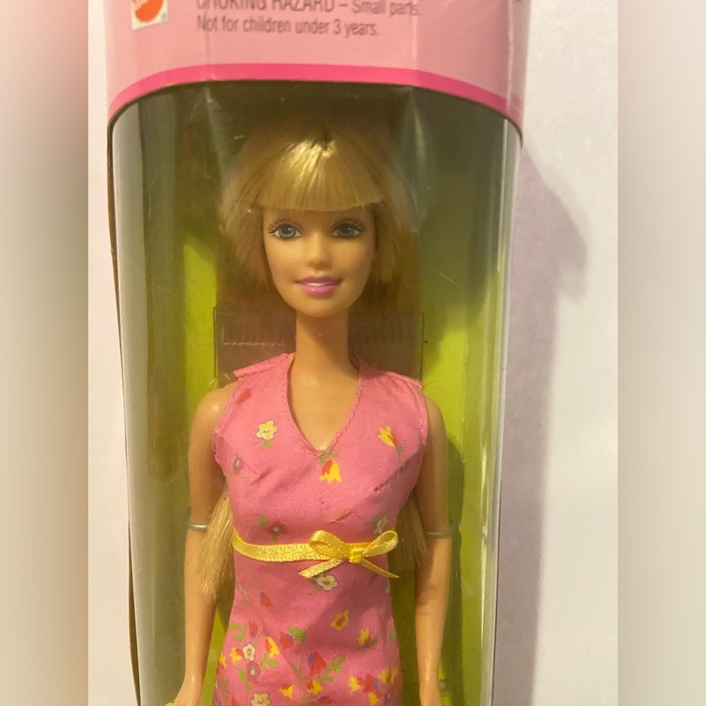 Pretty Flowers Barbie. NIB. Box is rough, see pics.  Doll looks flawless.